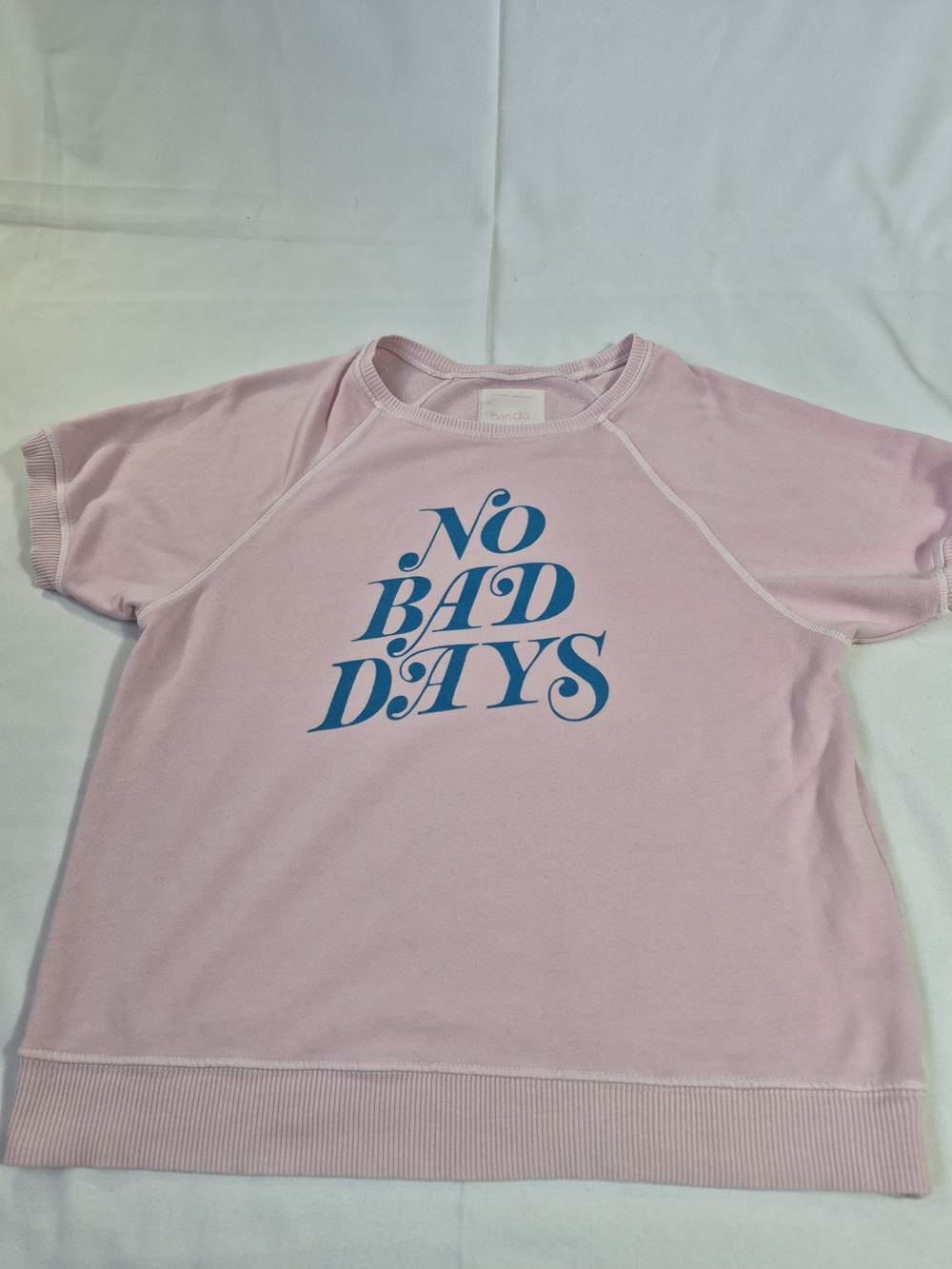 Ban Do Graphic Pink Short Sleeve Sweatshirt Size LARGE